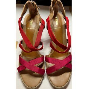 Fendi Pink and Red Wedges